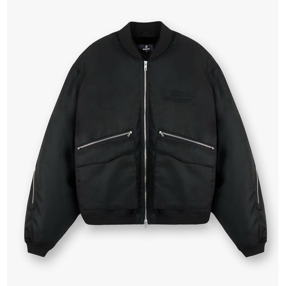 REPRESENT ZIP BACK BOMBER JACKET / JET BLACK‎ Godspeed Size XL NWT